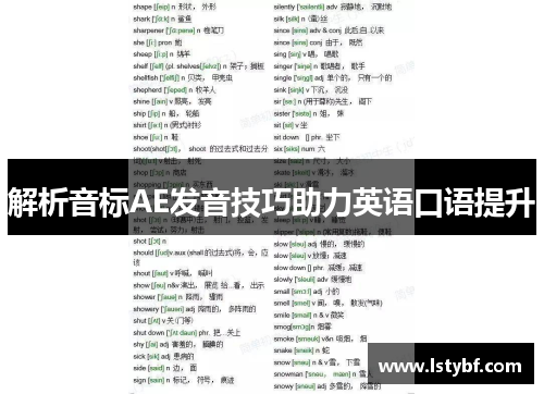 解析音标AE发音技巧助力英语口语提升